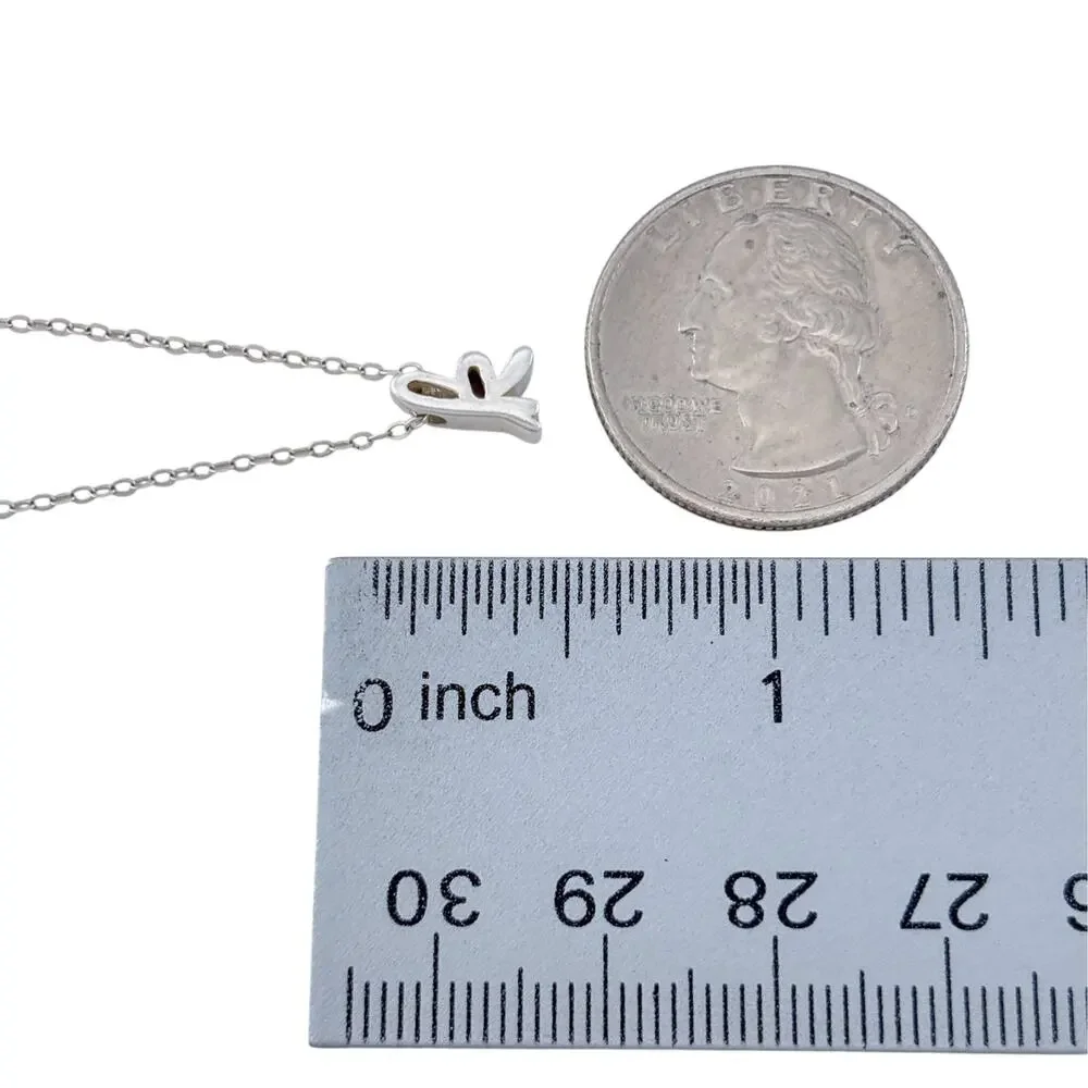 Vintage Sterling Silver 925 K Initial Necklace 16-18
